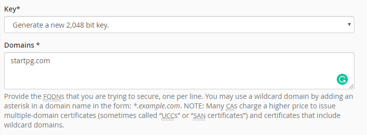 SSL Certificate installation