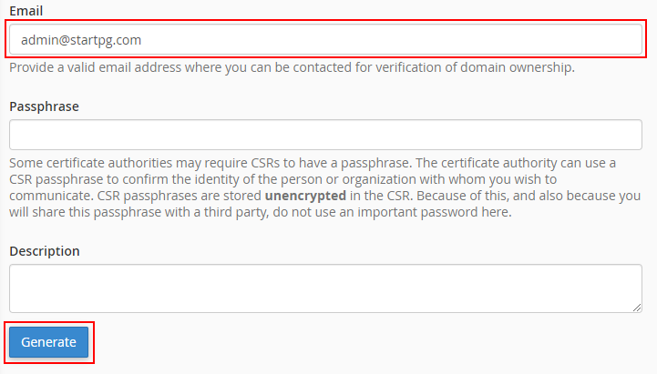 SSL Certificate installation